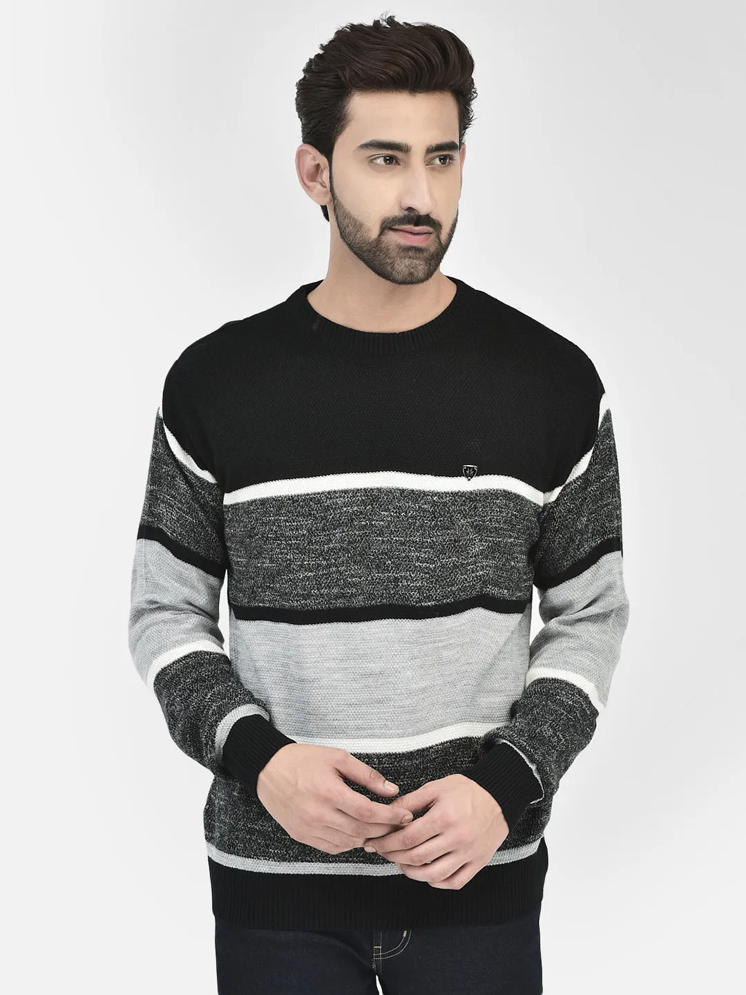 Black Colourblocked Sweaters