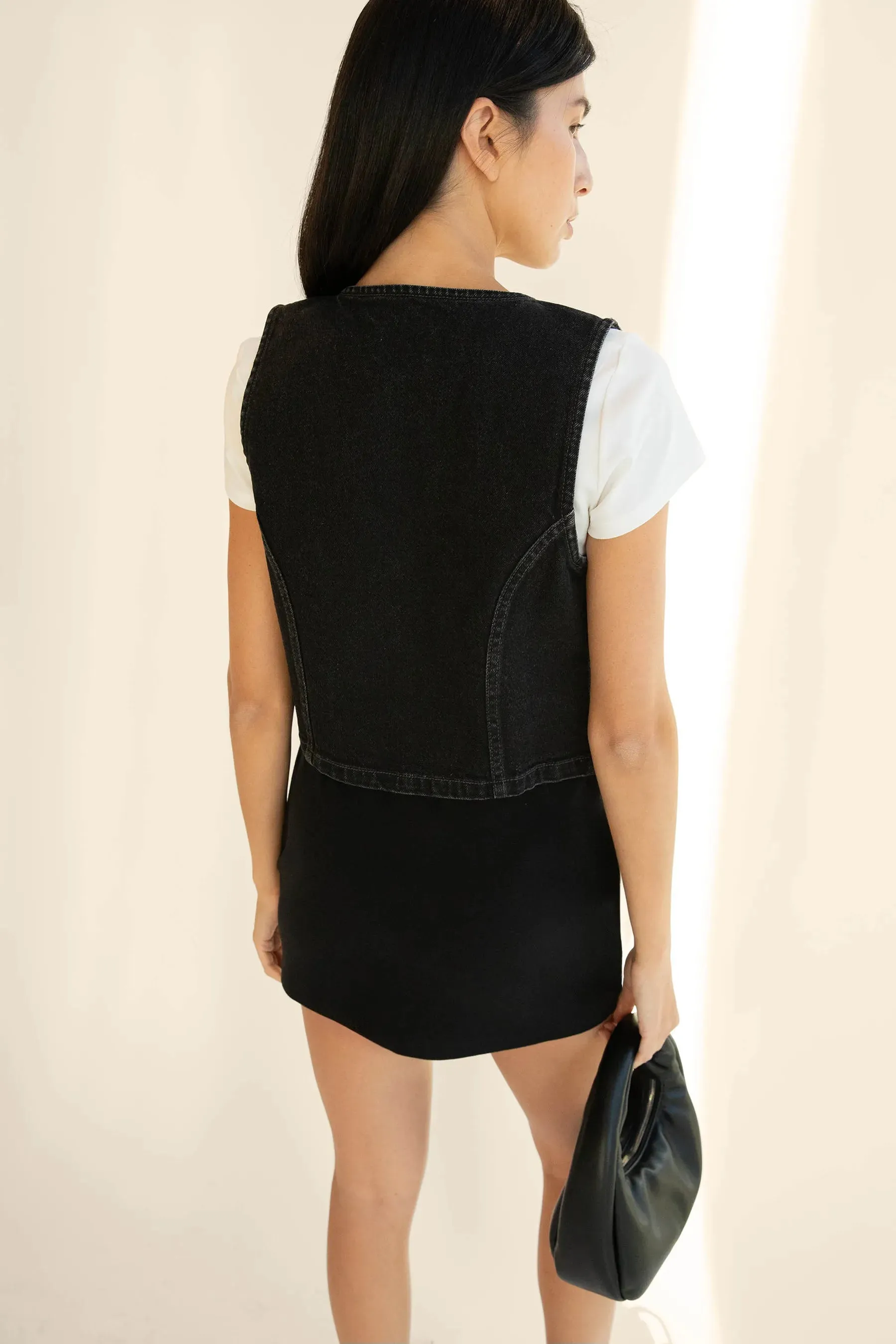 Black Denim Vest