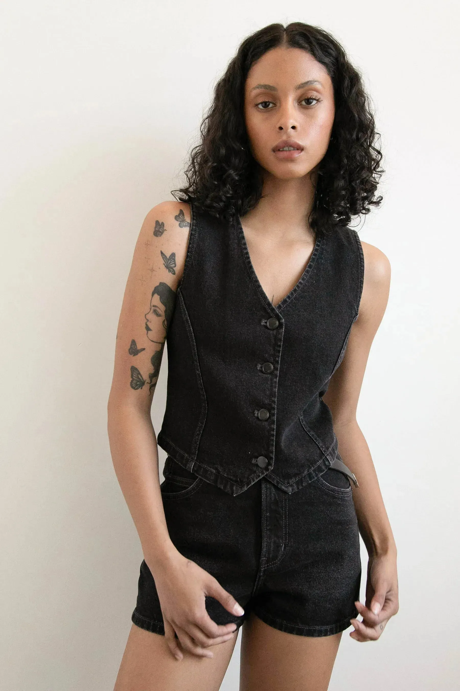 Black Denim Vest