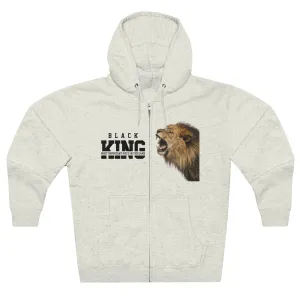 BLACK KING-LION-Unisex Premium Full Zip Hoodie