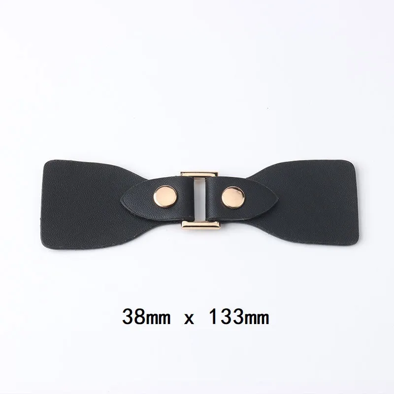 Black Leather Decorative Metal Buckles for Coats and Jackets 6pcs