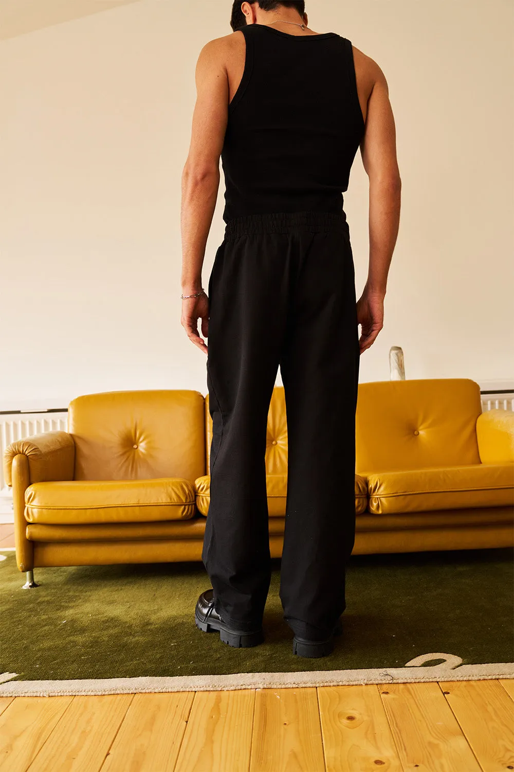 Black Straight Fit Sweatpants