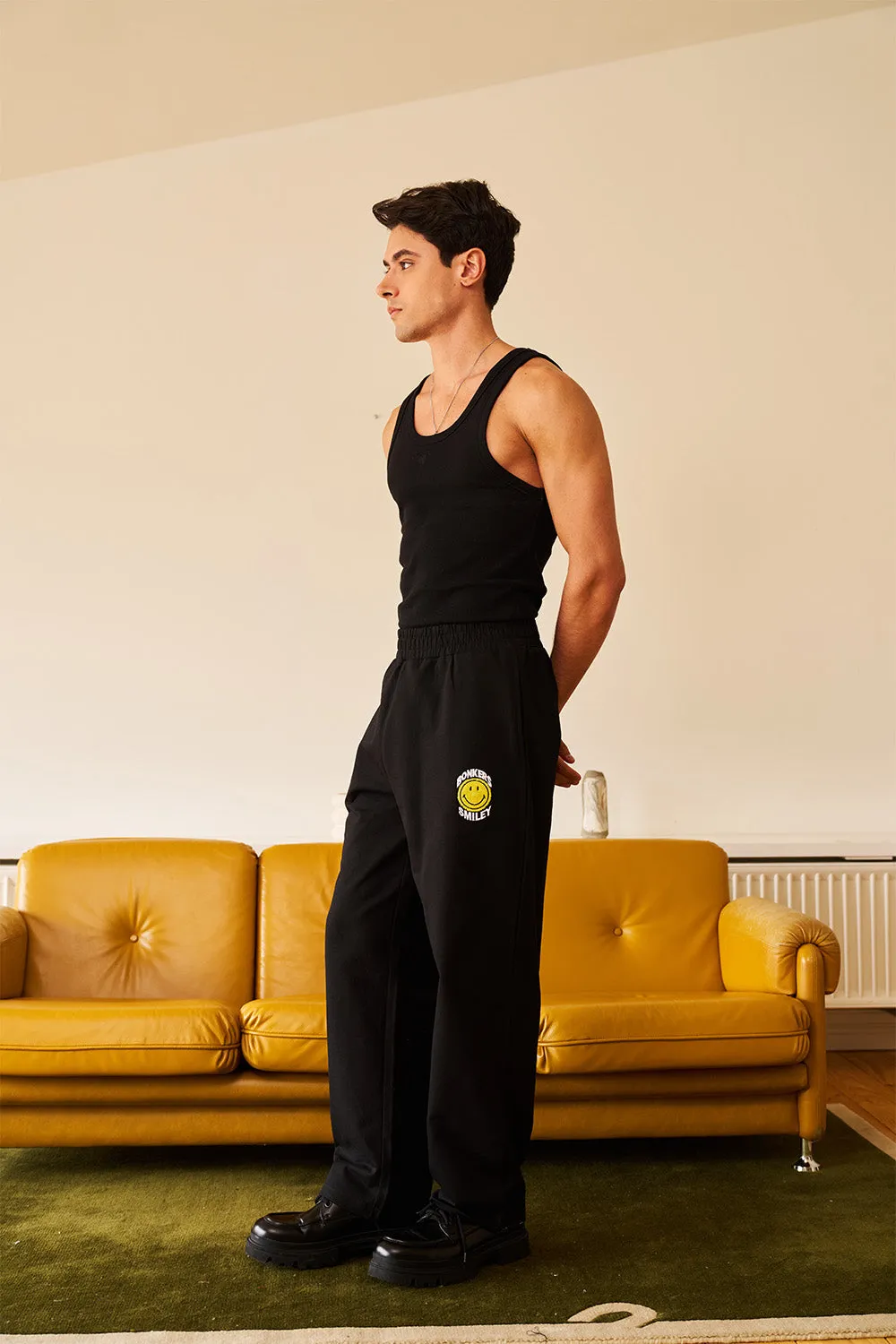 Black Straight Fit Sweatpants