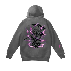 Black Warrior Hoodie - Acid Wash Grey