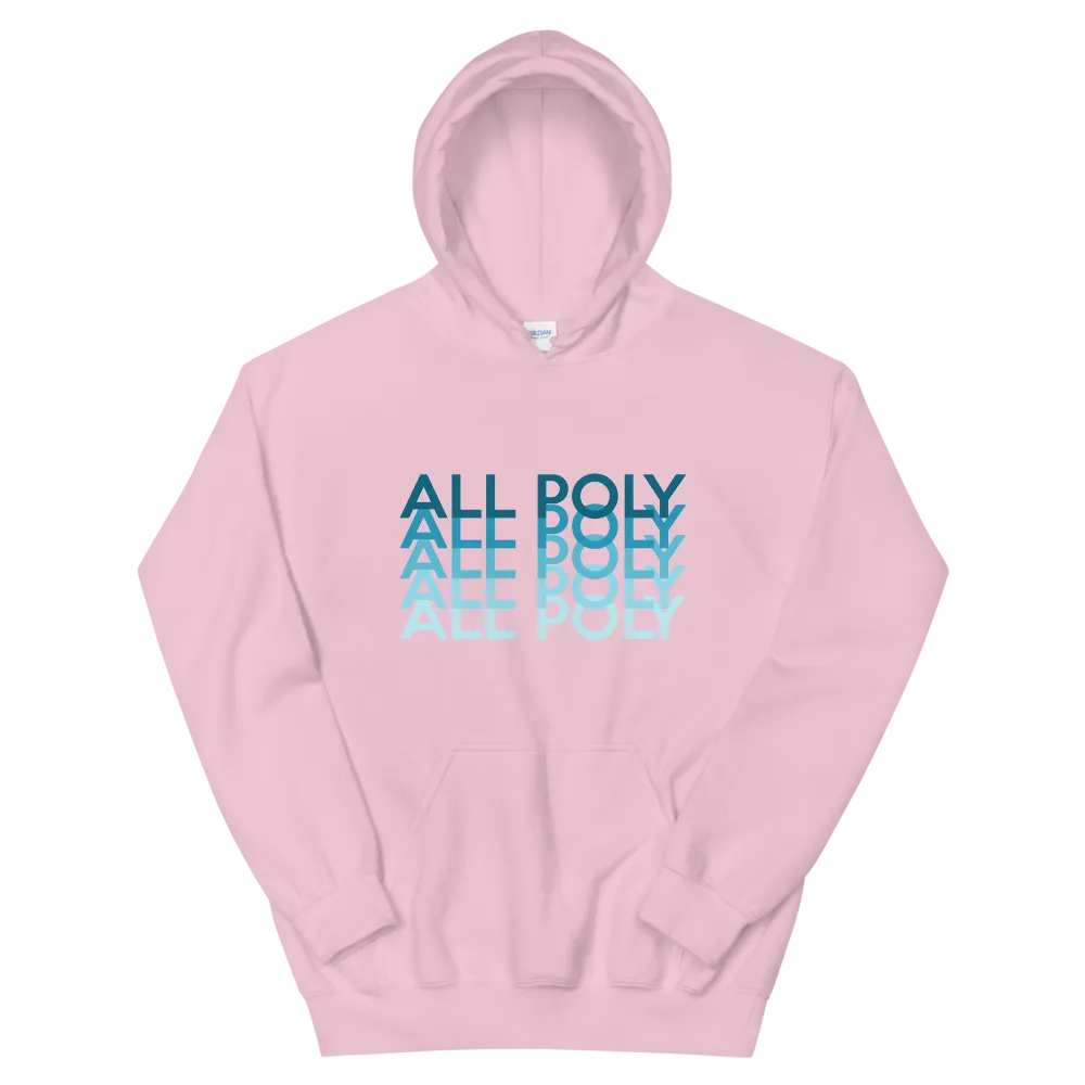 Blue All Poly Repeat *ADULT HOODIE*