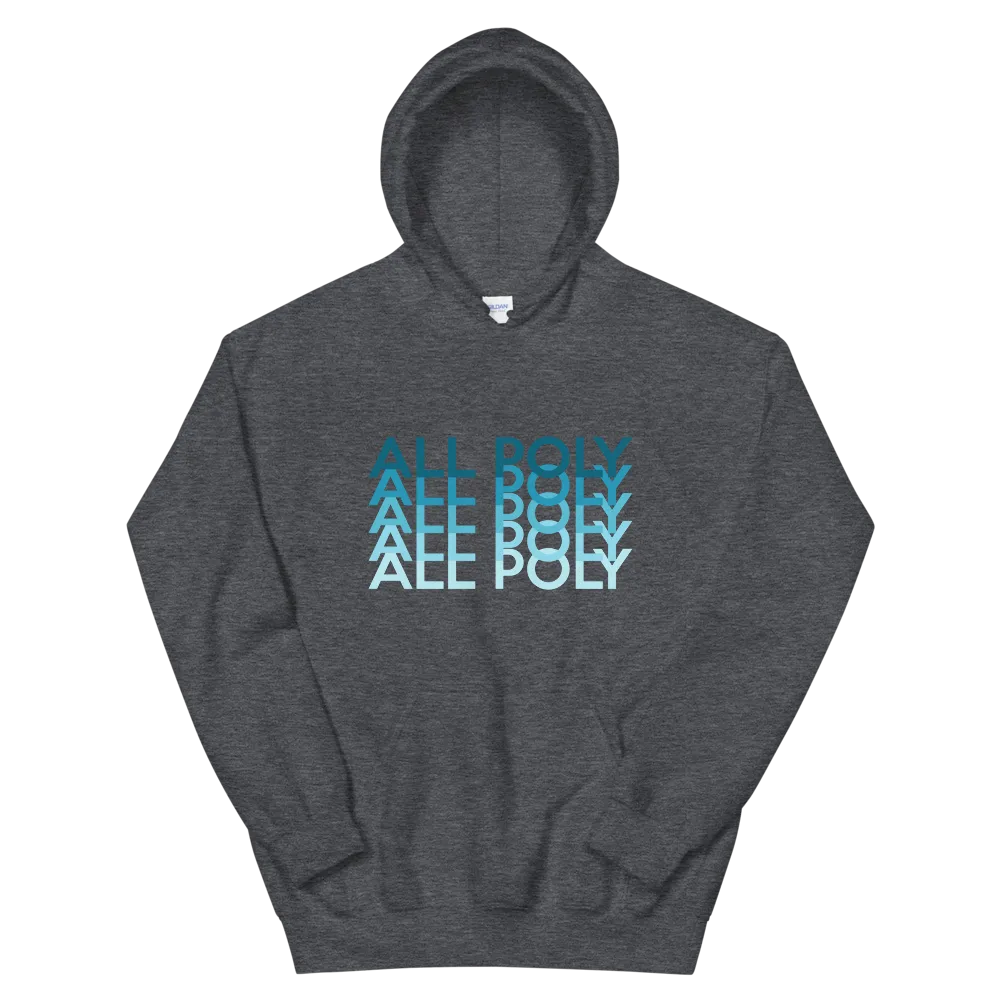 Blue All Poly Repeat *ADULT HOODIE*