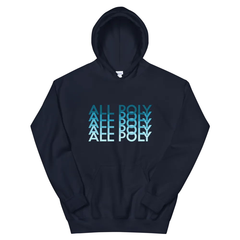 Blue All Poly Repeat *ADULT HOODIE*