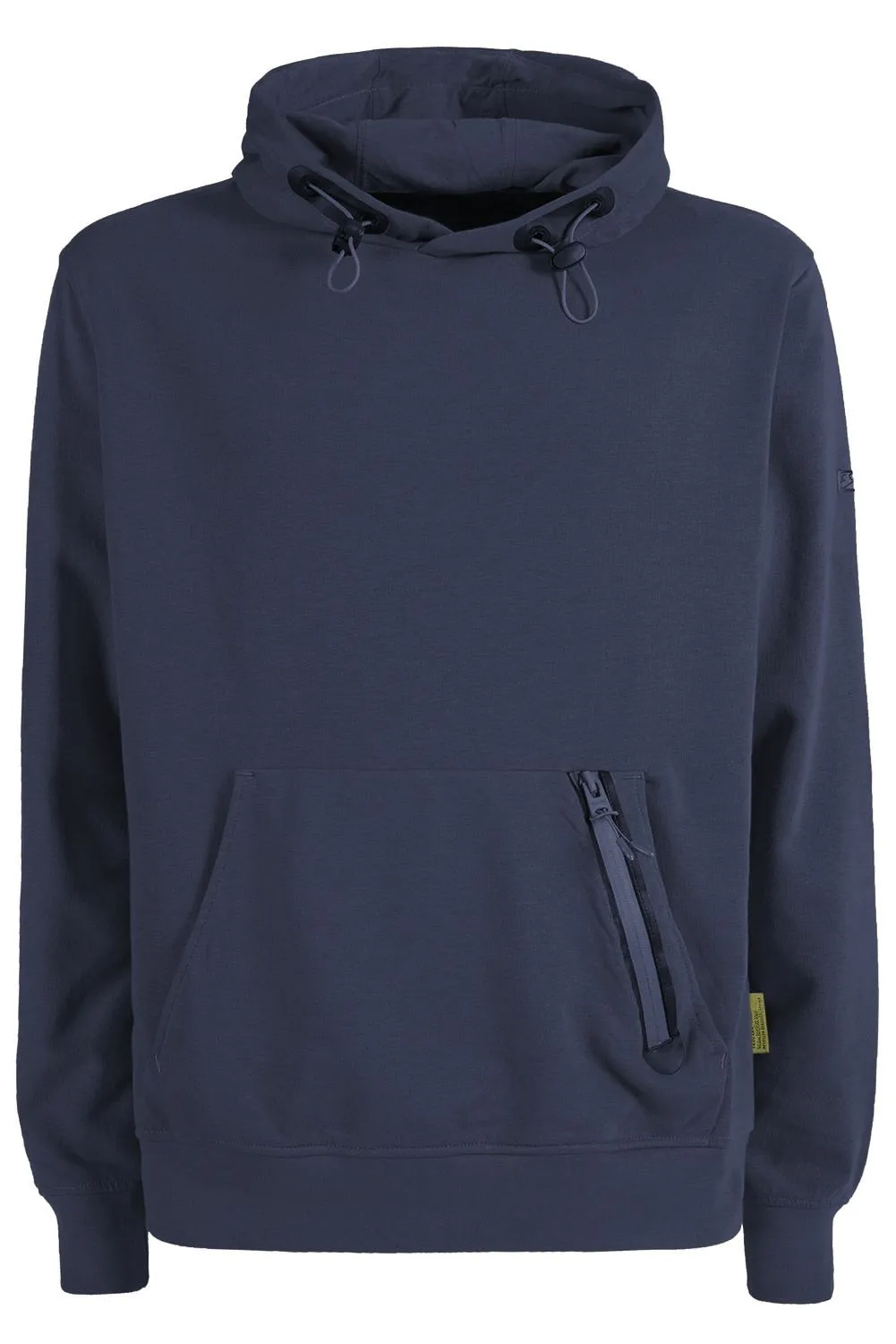 Blue Cotton Blend Hooded Sweatshirt with Front Pocket