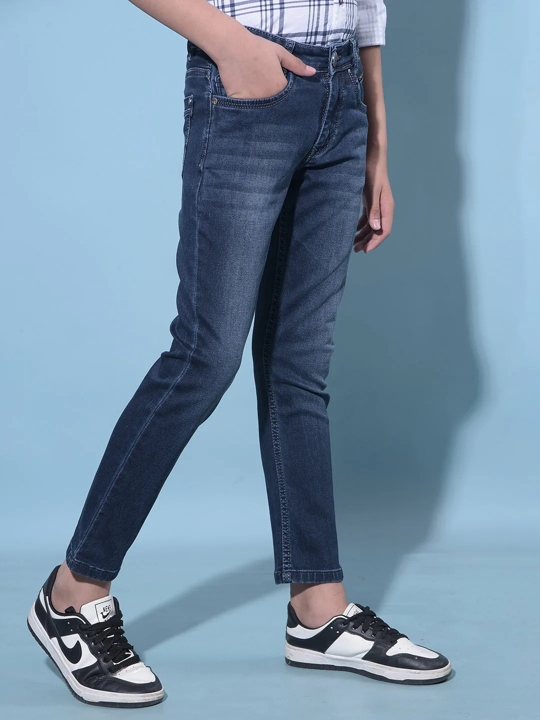 Blue Stretchable Cotton Jeans