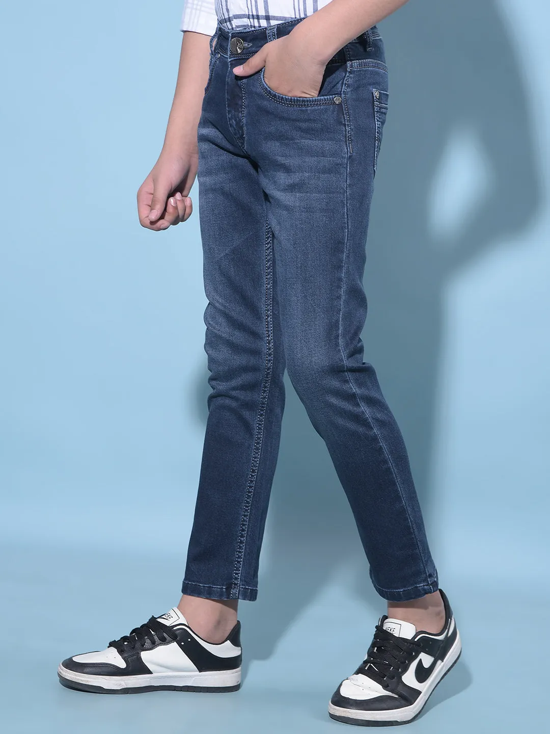 Blue Stretchable Cotton Jeans
