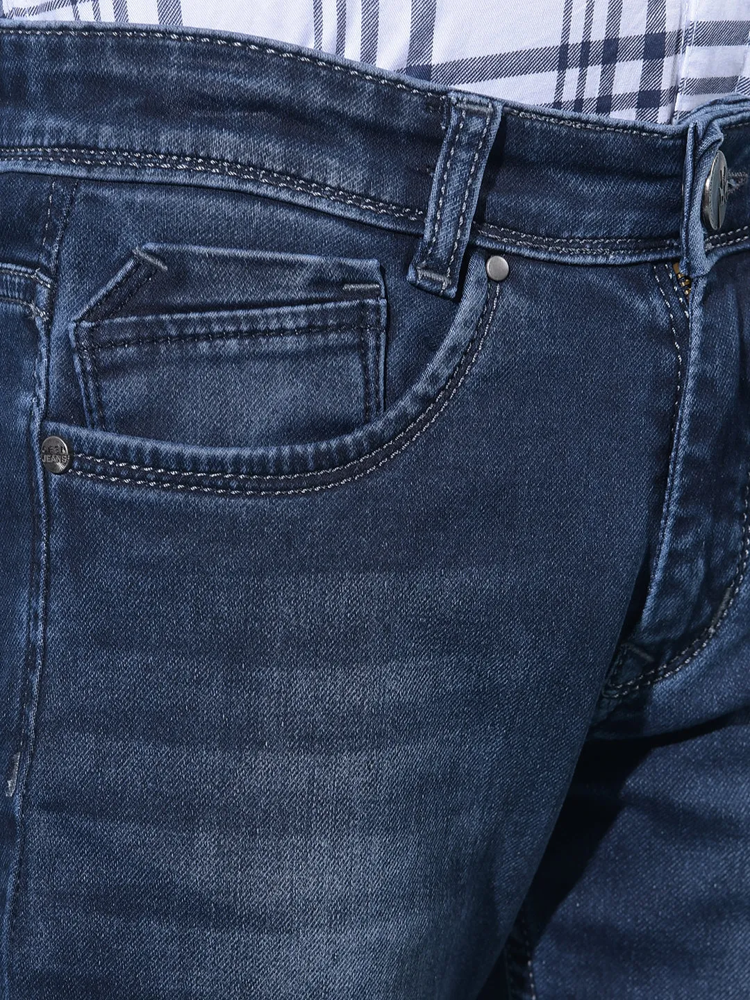 Blue Stretchable Cotton Jeans