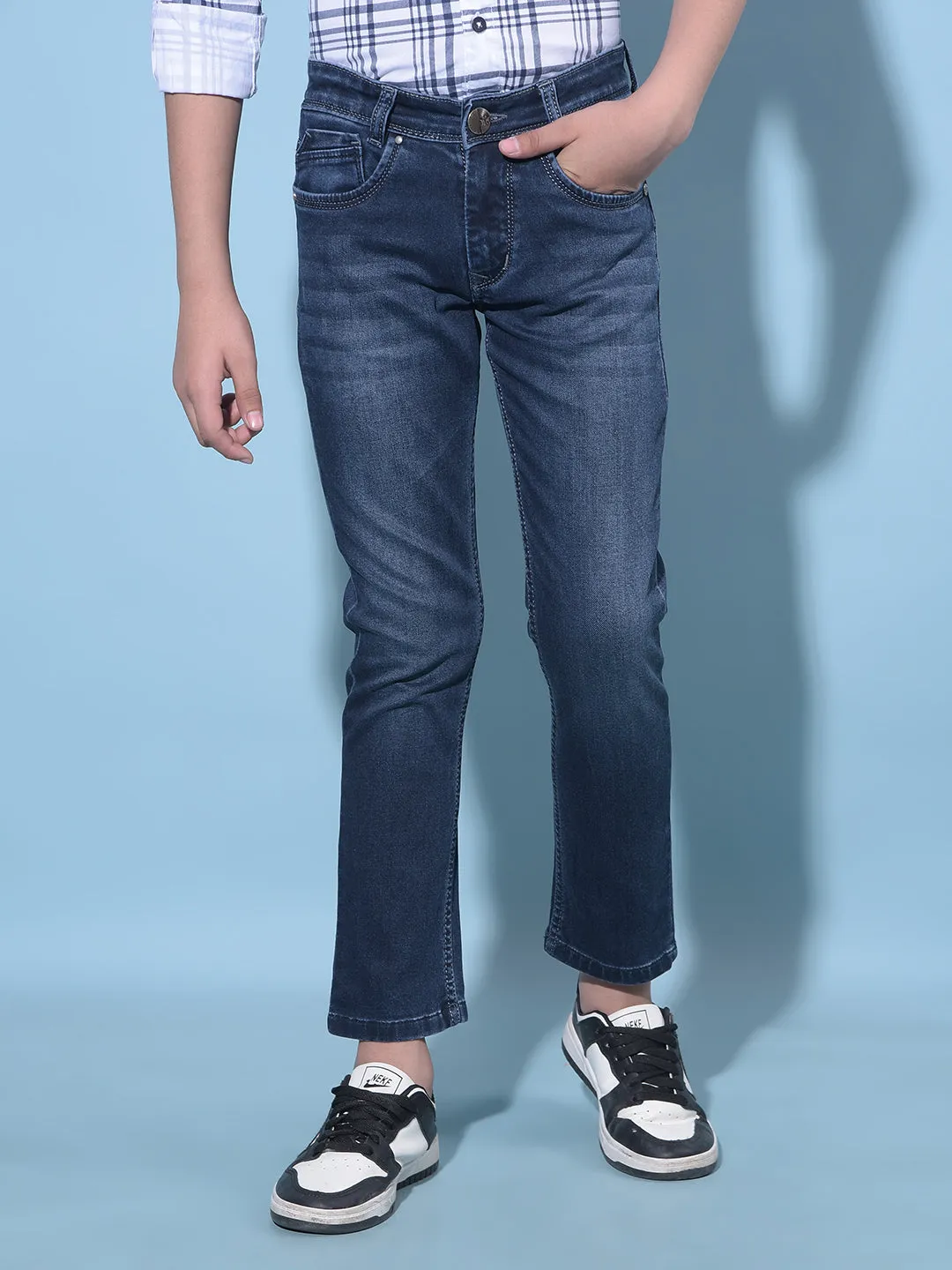 Blue Stretchable Cotton Jeans