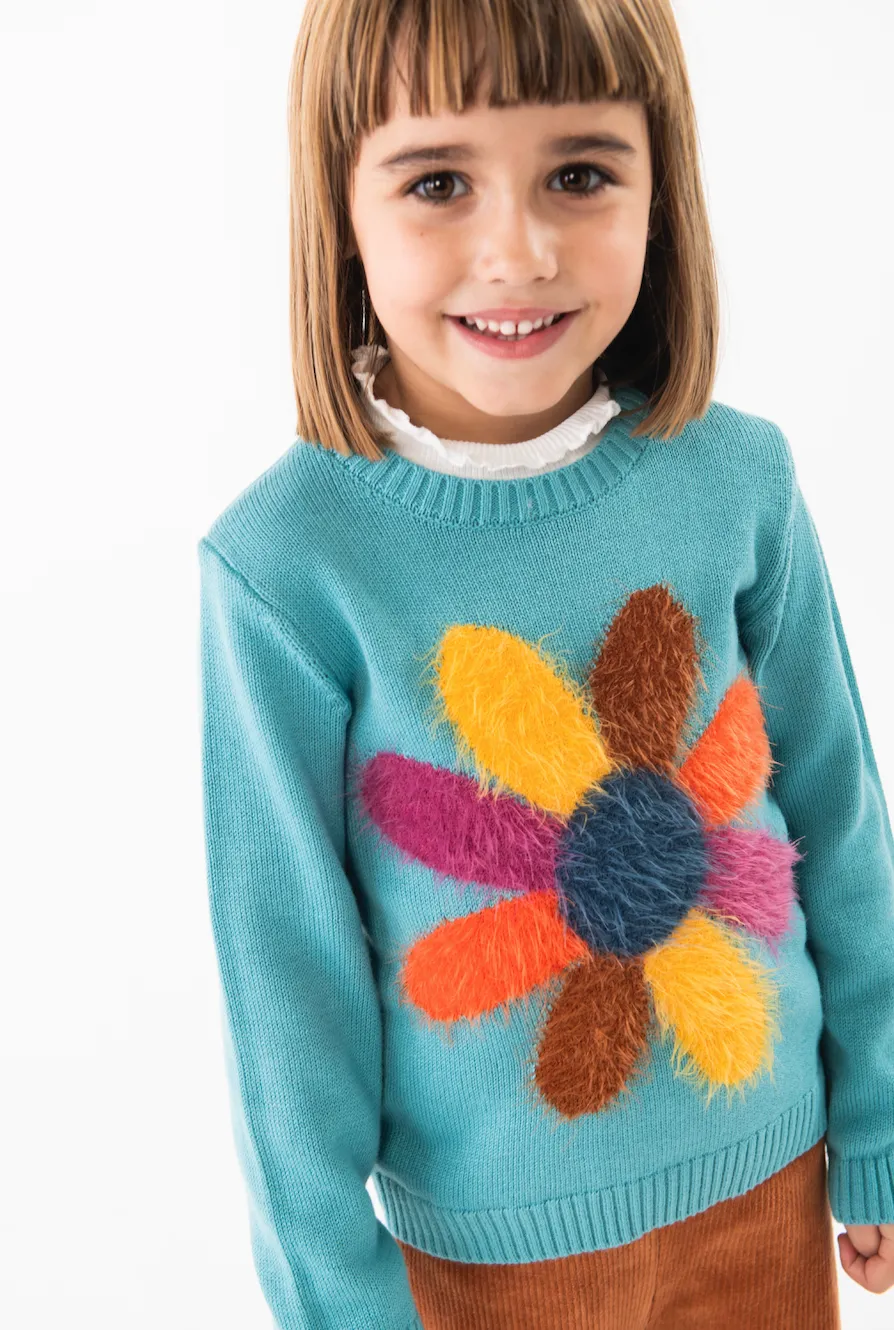 Boboli Big Flower Sweater