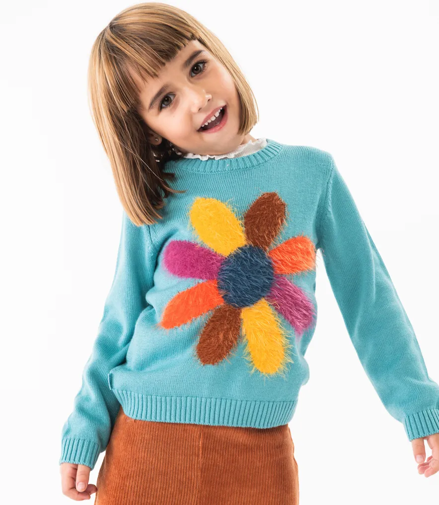 Boboli Big Flower Sweater