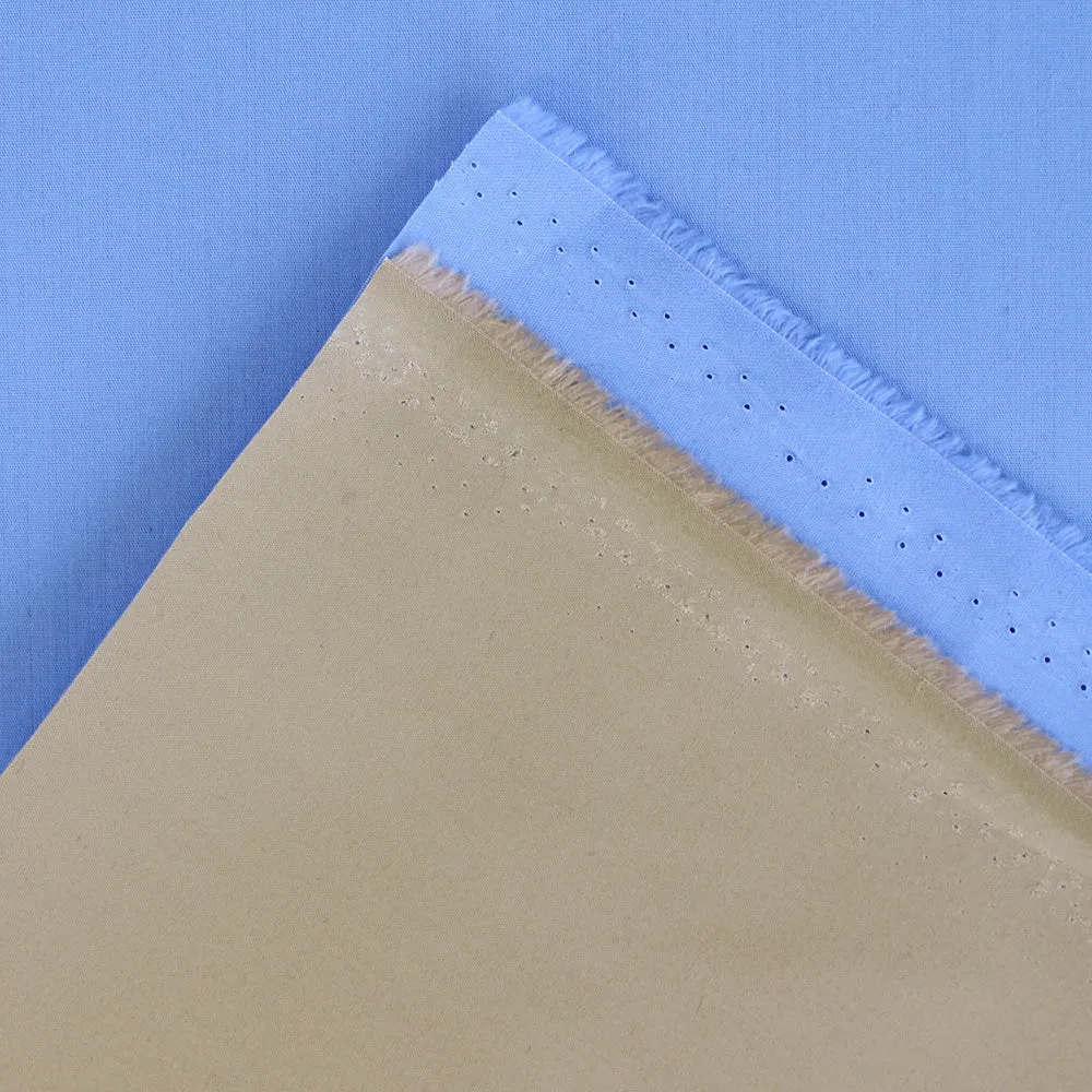 Bonded Cotton Mac - Sky / Camel (remnant)