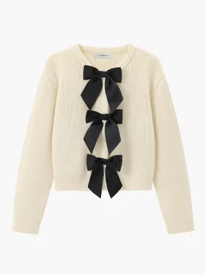 Bow Ribbed Warm Sweater
