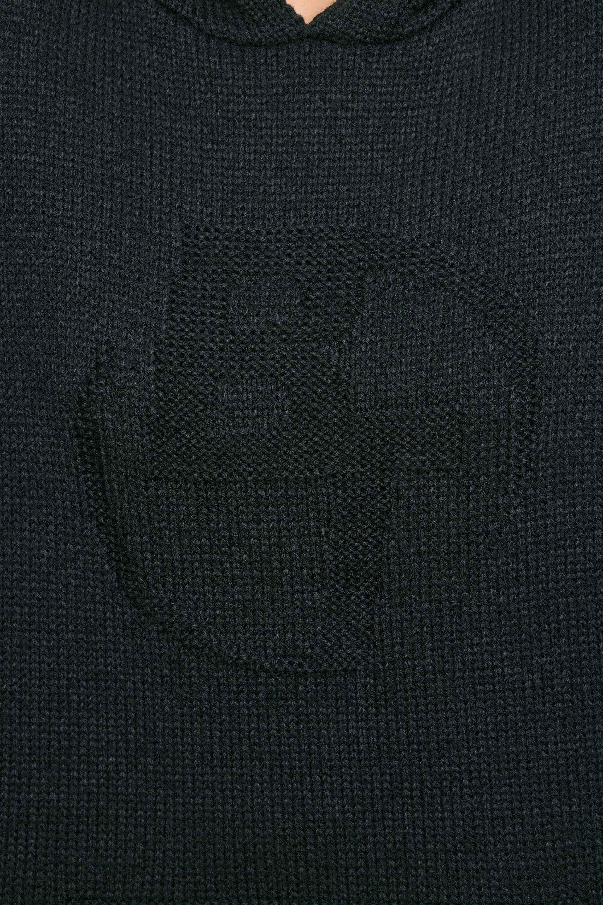 Boyfriend - Oversized Chunky Knit Hoodie in Black