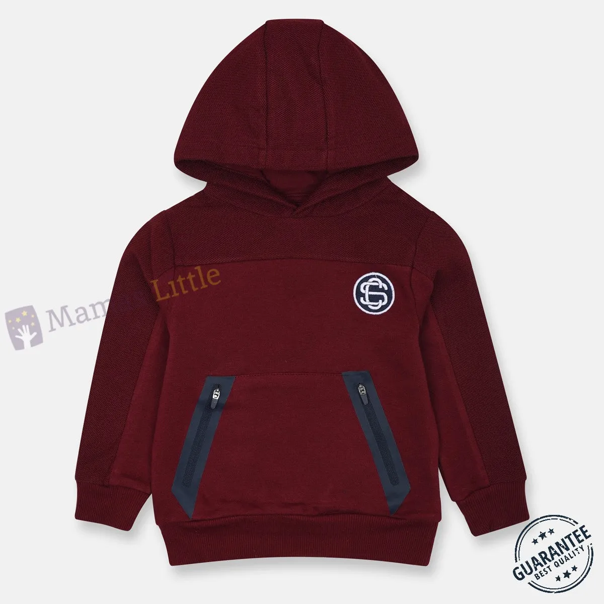 CA Blue Zips Maroon Fleece Hoodie 11512