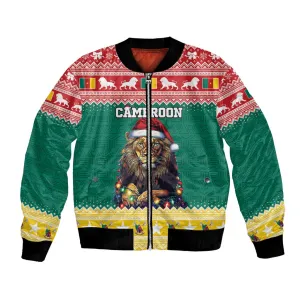 Cameroon Christmas Bomber Jacket Lion African Santa LT15