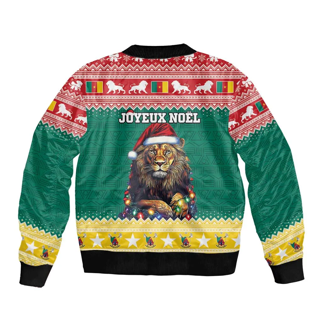 Cameroon Christmas Bomber Jacket Lion African Santa LT15