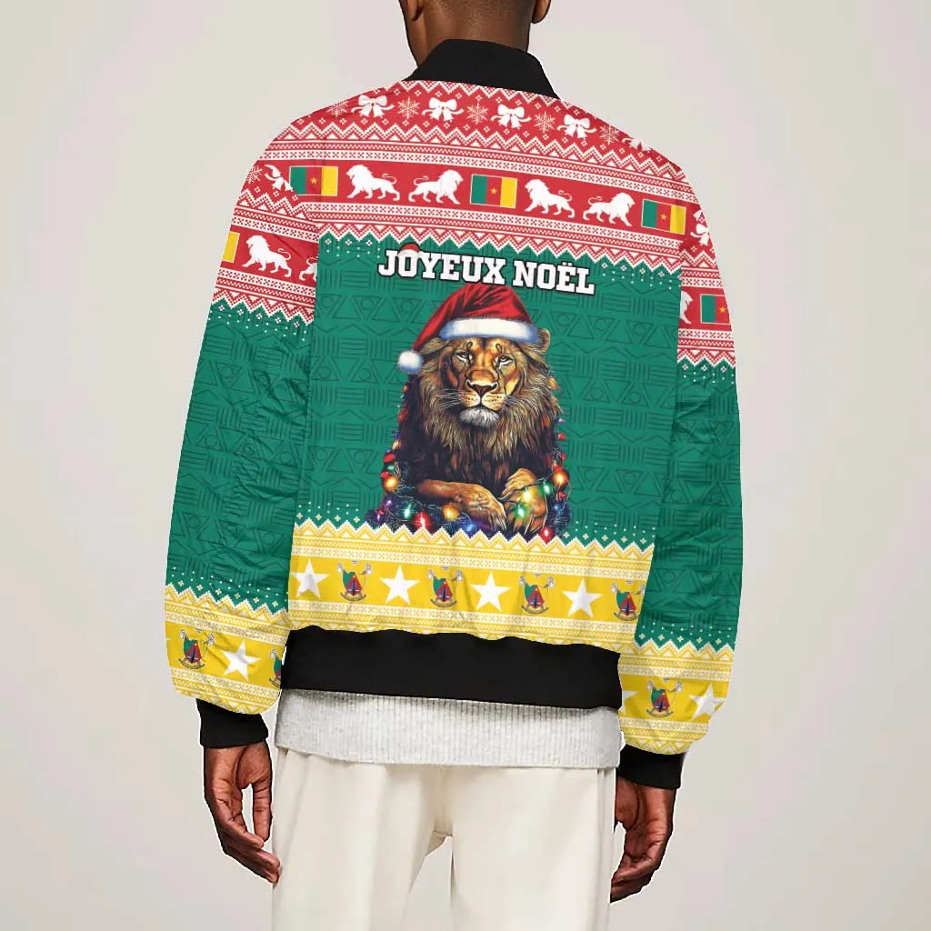 Cameroon Christmas Bomber Jacket Lion African Santa LT15