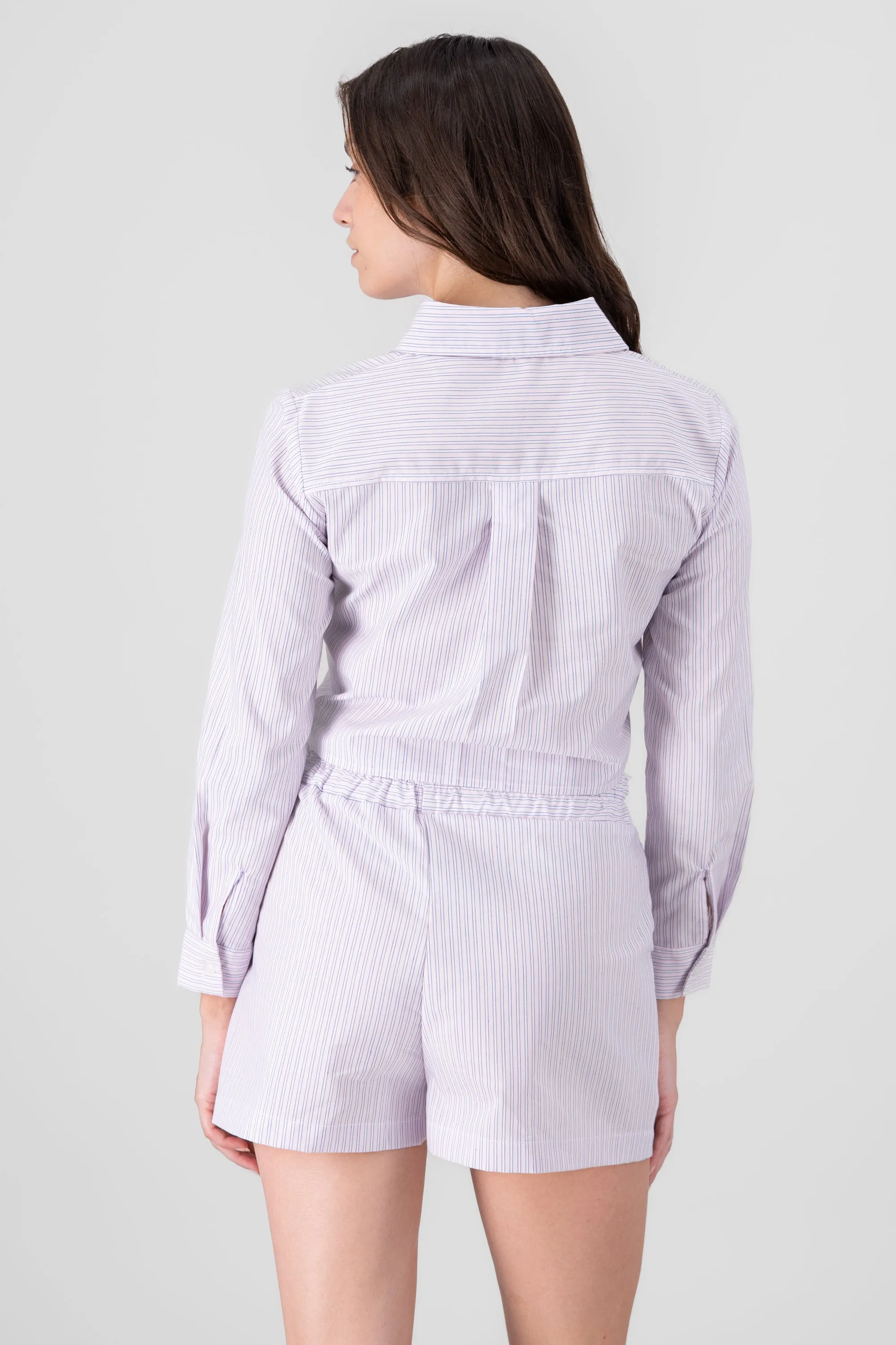 Camisa Crop Doble Bolsillo