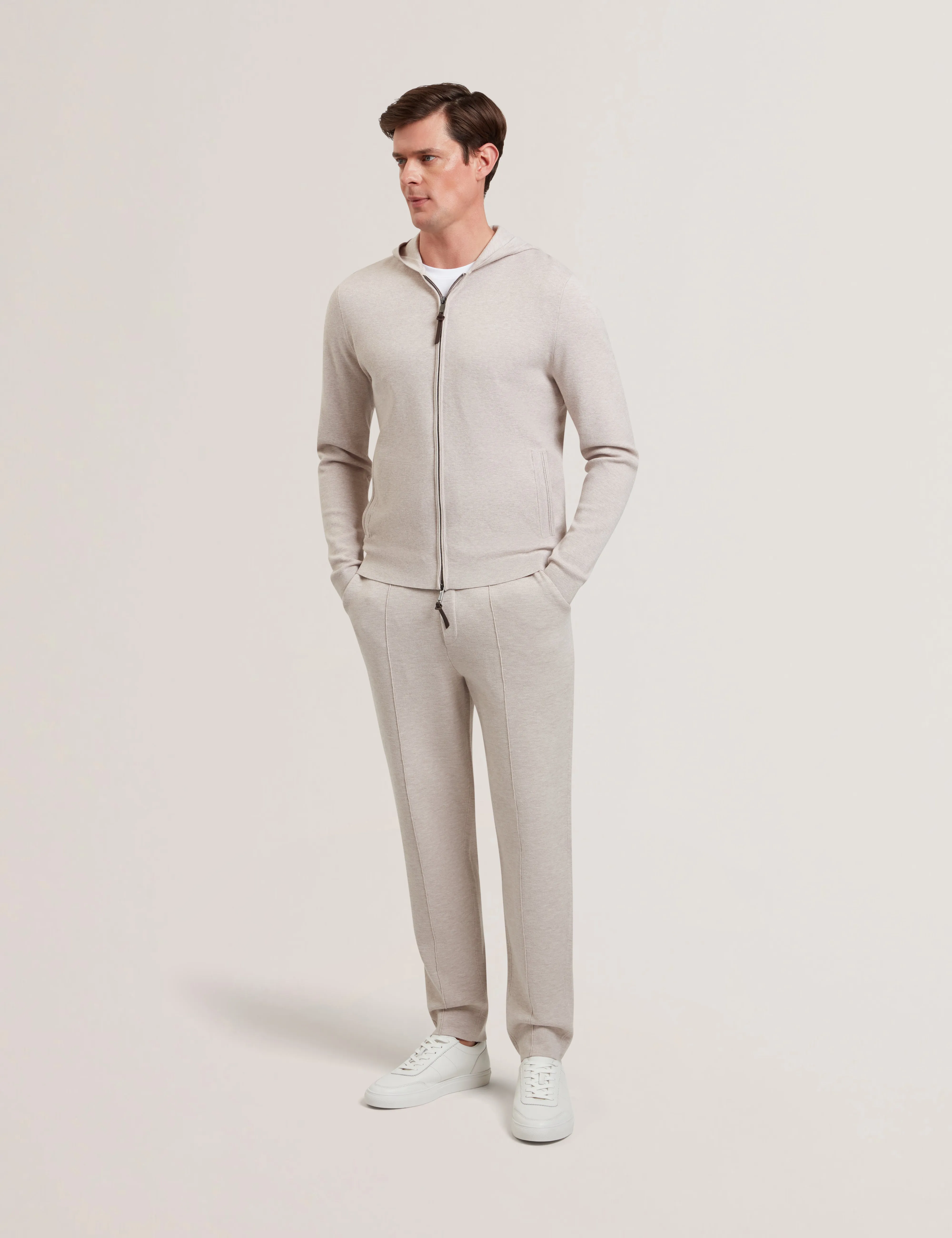 Chalfnt Regular Zip Through Hoodie Natural
