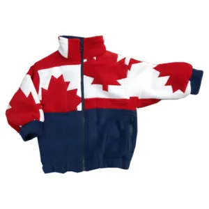 CHILD MAPLE LEAF PATCHWORK BOMBER JACKET NAVY