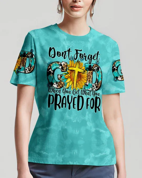 Christianartbag 3D T-Shirt For Women, Don't Forget God Women's All Over Print Shirt, Christian Shirt, Faithful Fashion, 3D Printed Shirts for Christian Women
