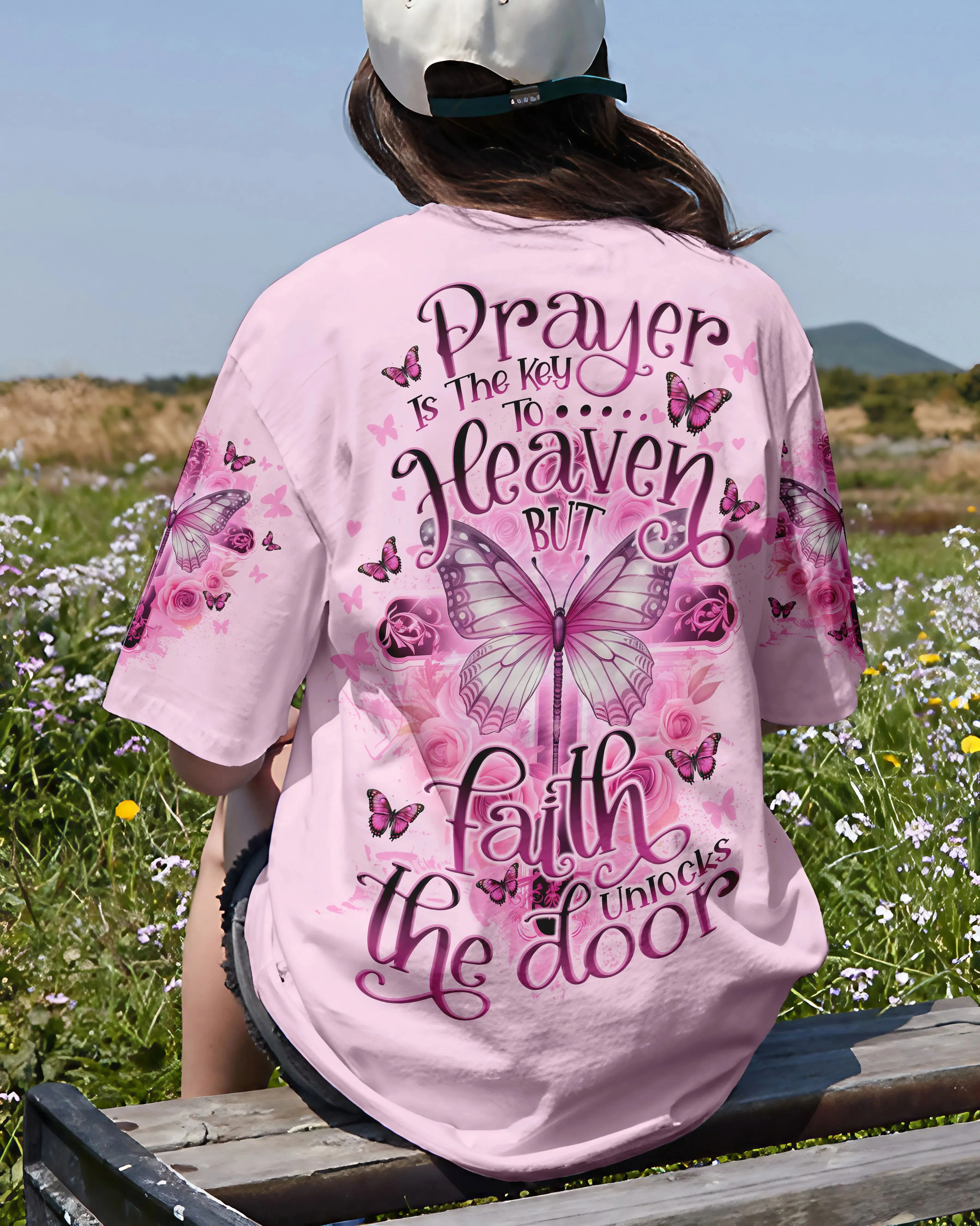 Christianartbag 3D T-Shirt For Women, Faith Unlocks The Door, Christian Shirt, Faithful Fashion, 3D Printed Shirts for Christian Women