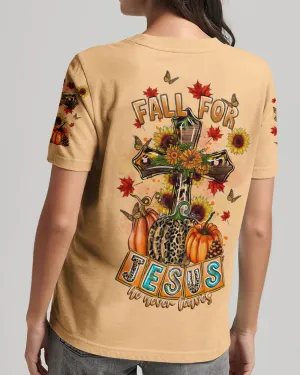 Christianartbag 3D T-Shirt For Women, Fall For Jesus Autumn, Halloween T-Shirt, Christian Shirt, Faithful Fashion, 3D Printed Shirts for Christian Women