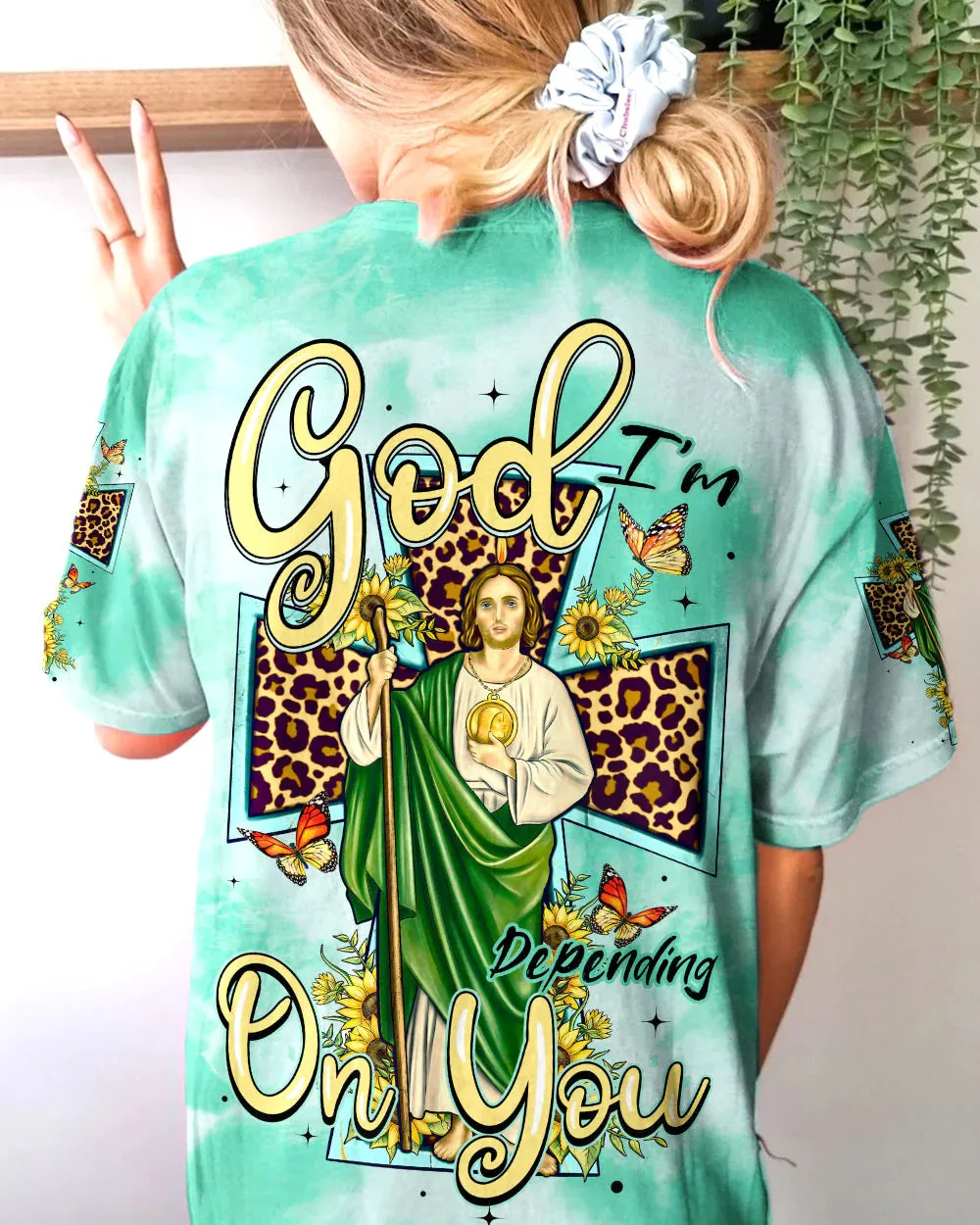 Christianartbag 3D T-Shirt For Women, God I’m Depending On You All Over Print Shirt, Christian Shirt, Faithful Fashion, 3D Printed Shirts for Christian Women, CAB3DS01020823