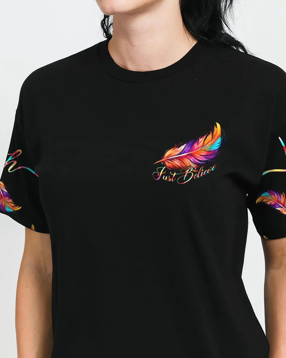 Christianartbag 3D T-Shirt For Women, He Will Cover You With His Feathers, Christian Shirt, Faithful Fashion, 3D Printed Shirts for Christian Women
