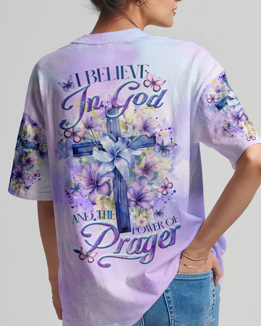 Christianartbag 3D T-Shirt For Women, I Believe In God Women's All Over Print Shirt, Christian Shirt, Faithful Fashion, 3D Printed Shirts for Christian Women, CABDS02271223