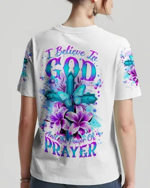 Christianartbag 3D T-Shirt For Women, I Believe In God Women's All Over Print Shirt, Christian Shirt, Faithful Fashion, 3D Printed Shirts for Christian Women, CABDS06261223
