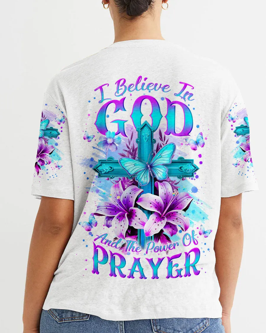 Christianartbag 3D T-Shirt For Women, I Believe In God Women's All Over Print Shirt, Christian Shirt, Faithful Fashion, 3D Printed Shirts for Christian Women, CABDS06261223
