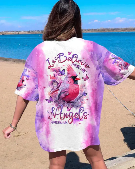 Christianartbag 3D T-Shirt For Women, I Believe There Are Angels Among Us Cardinal, Christian Shirt, Faithful Fashion, CAB3DTOP01080823