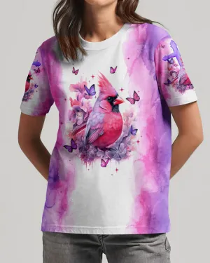 Christianartbag 3D T-Shirt For Women, I Believe There Are Angels Among Us Cardinal, Christian Shirt, Faithful Fashion, CAB3DTOP01080823