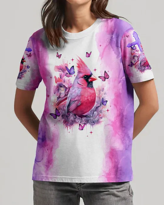 Christianartbag 3D T-Shirt For Women, I Believe There Are Angels Among Us Cardinal, Christian Shirt, Faithful Fashion, CAB3DTOP01080823