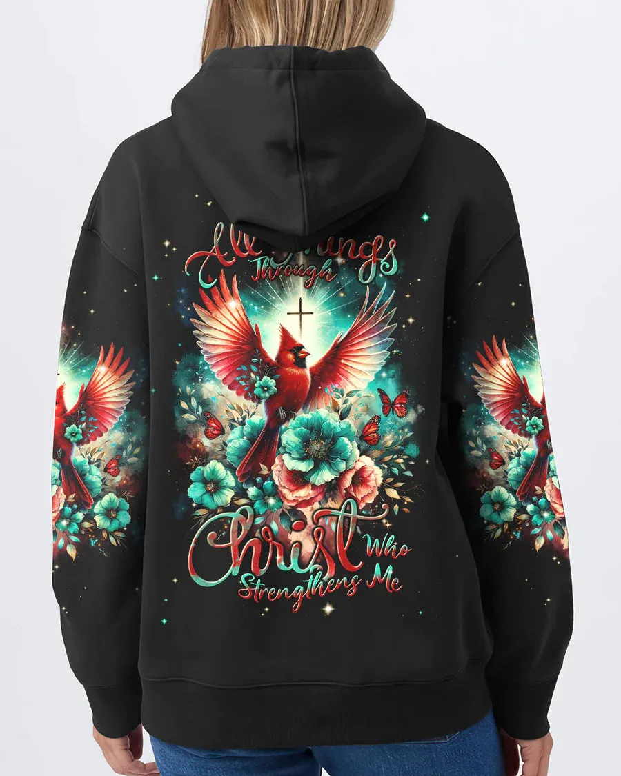 Christianartbag 3D T-Shirt For Women, I Can Do All Things Through Christ Cardinal Women's All Over Print Shirt, Christian Shirt, Faithful Fashion, 3D Printed Shirts for Christian Women, CABDS01271223