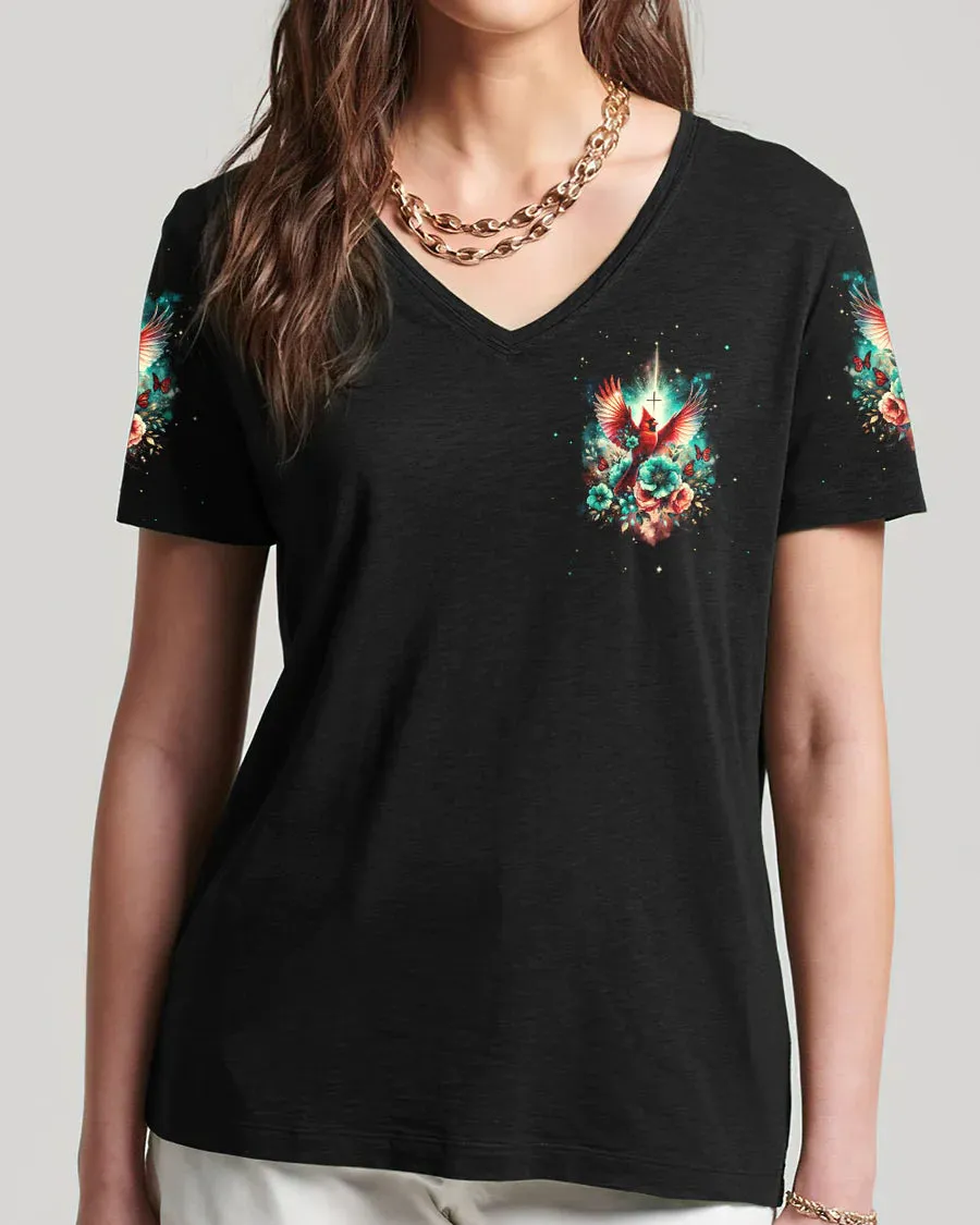 Christianartbag 3D T-Shirt For Women, I Can Do All Things Through Christ Cardinal Women's All Over Print Shirt, Christian Shirt, Faithful Fashion, 3D Printed Shirts for Christian Women, CABDS01271223