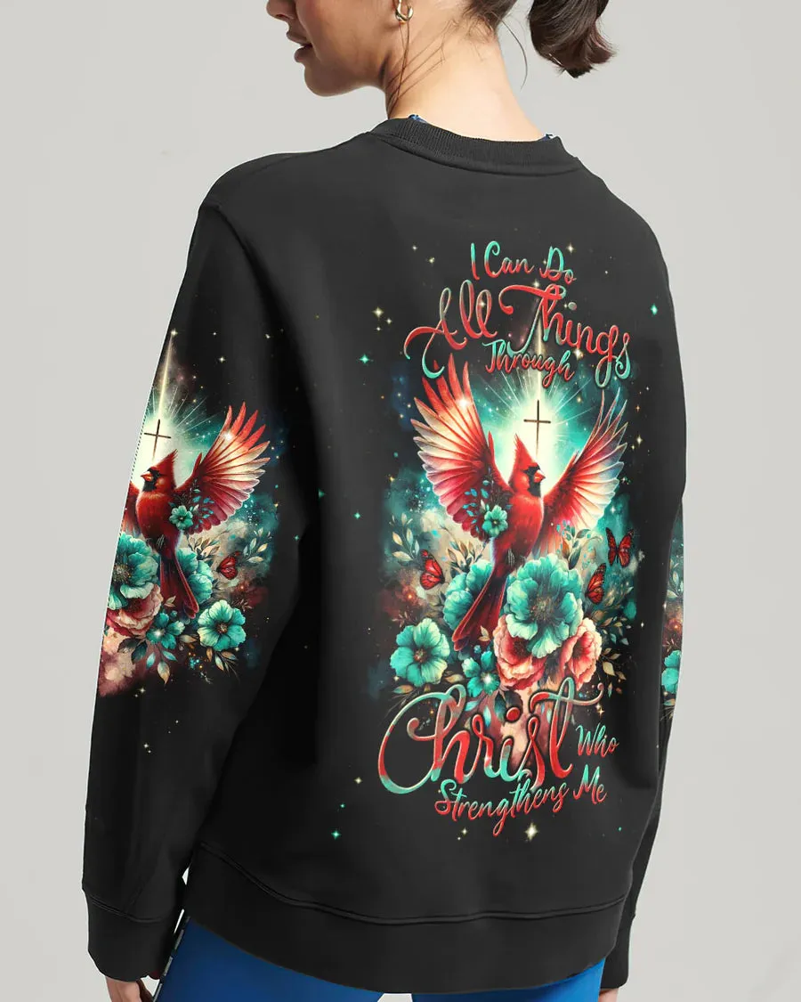 Christianartbag 3D T-Shirt For Women, I Can Do All Things Through Christ Cardinal Women's All Over Print Shirt, Christian Shirt, Faithful Fashion, 3D Printed Shirts for Christian Women, CABDS01271223