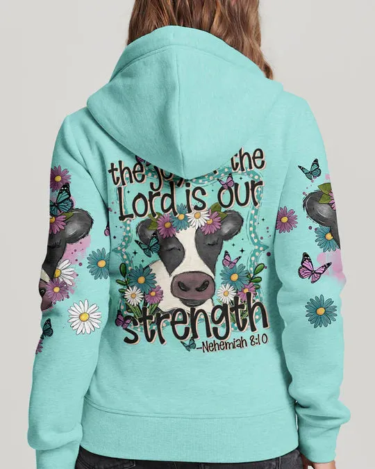 Christianartbag 3D T-Shirt For Women, The Joy Of The Lord Cow Women's All Over Print Shirt, Christian Shirt, Faithful Fashion, 3D Printed Shirts for Christian Women