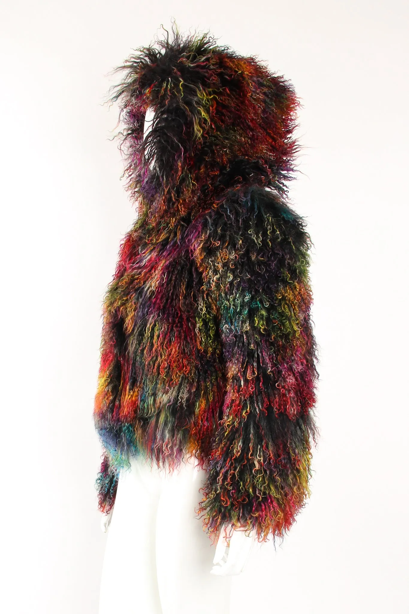 Chubby Rainbow Mongolian Fur Jacket