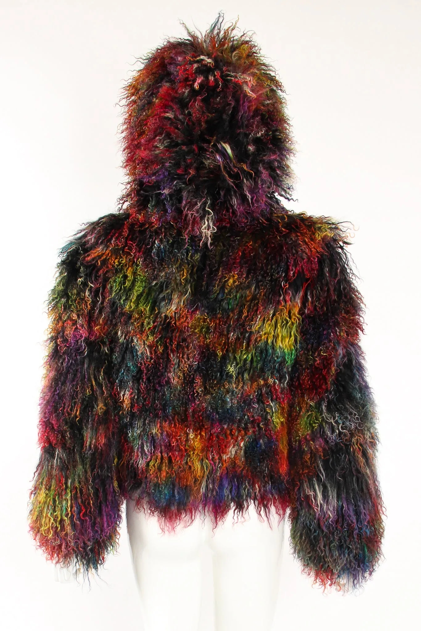 Chubby Rainbow Mongolian Fur Jacket