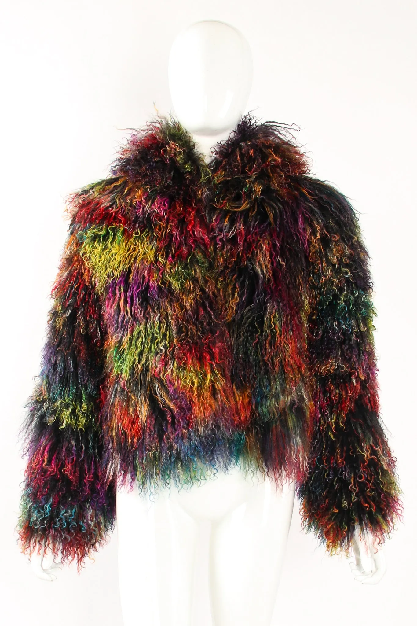 Chubby Rainbow Mongolian Fur Jacket