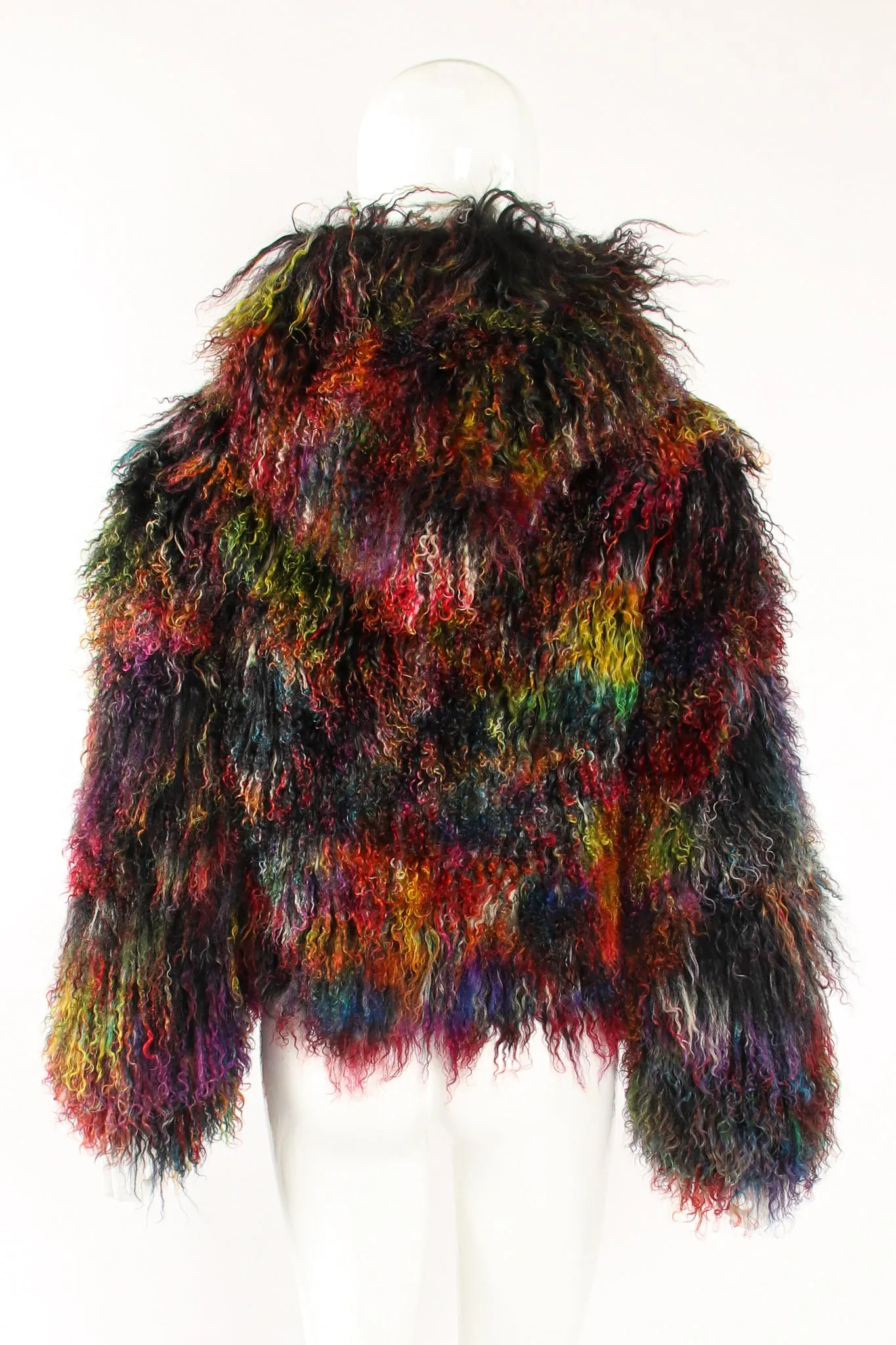 Chubby Rainbow Mongolian Fur Jacket