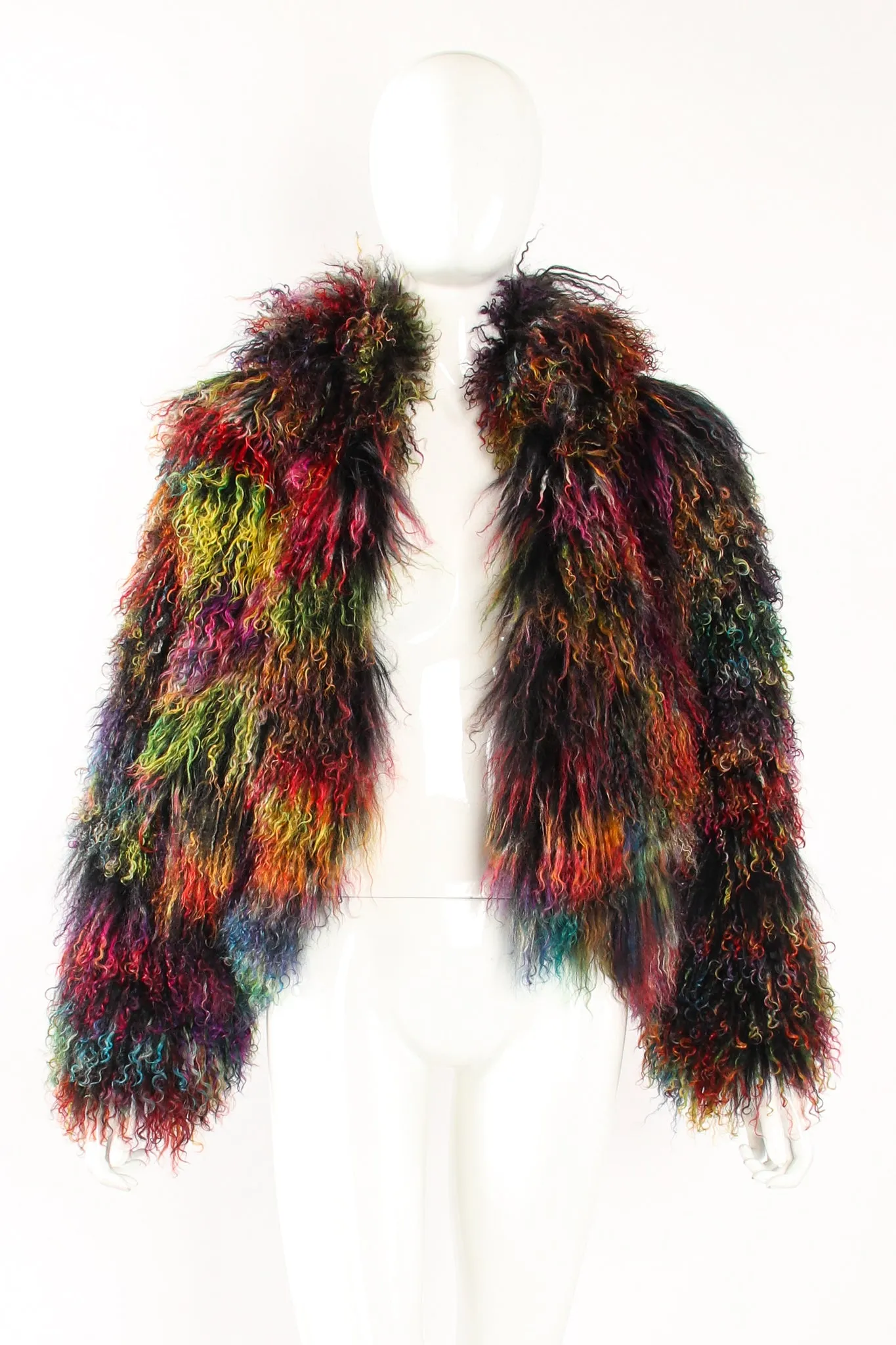 Chubby Rainbow Mongolian Fur Jacket