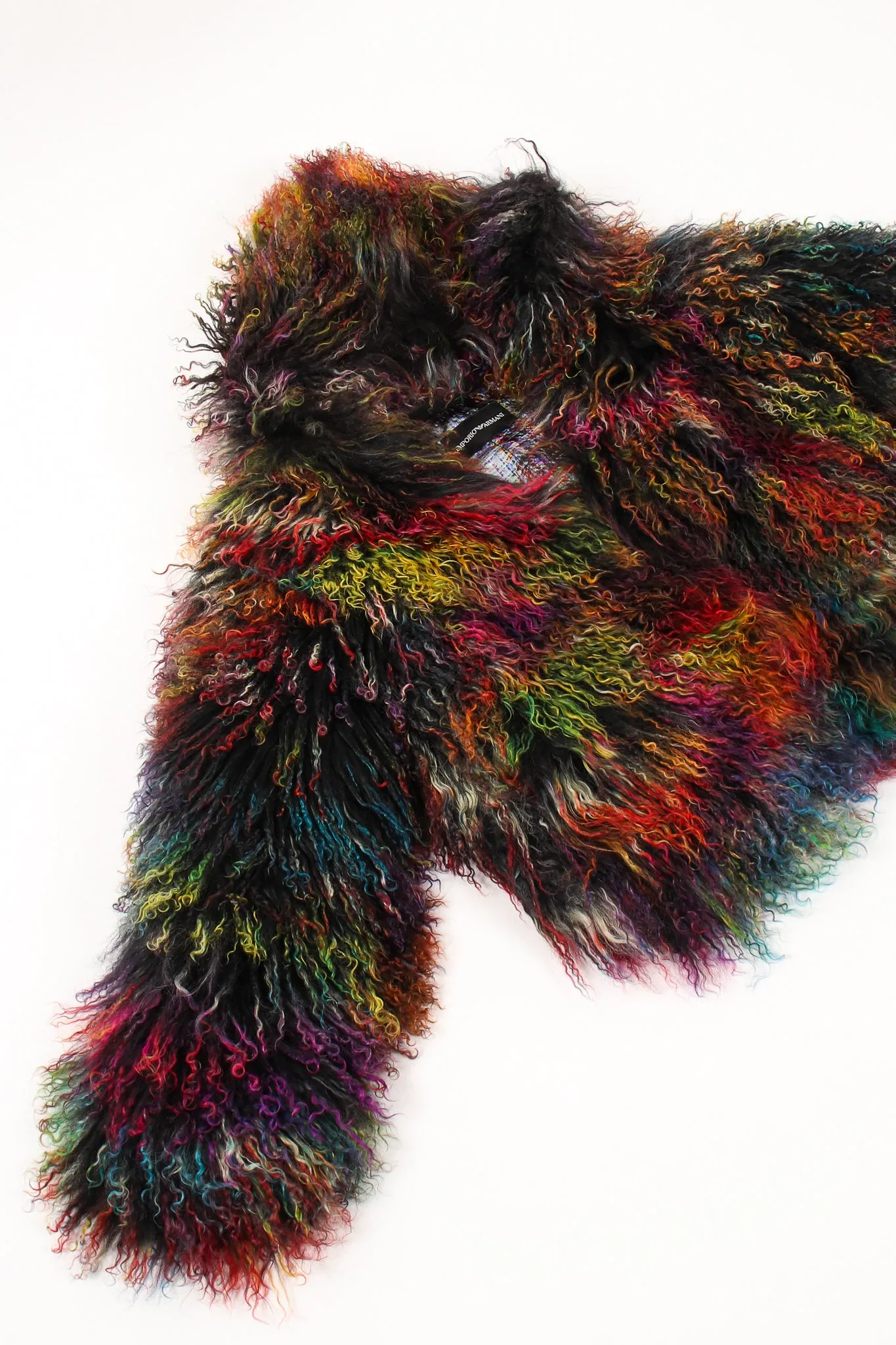 Chubby Rainbow Mongolian Fur Jacket