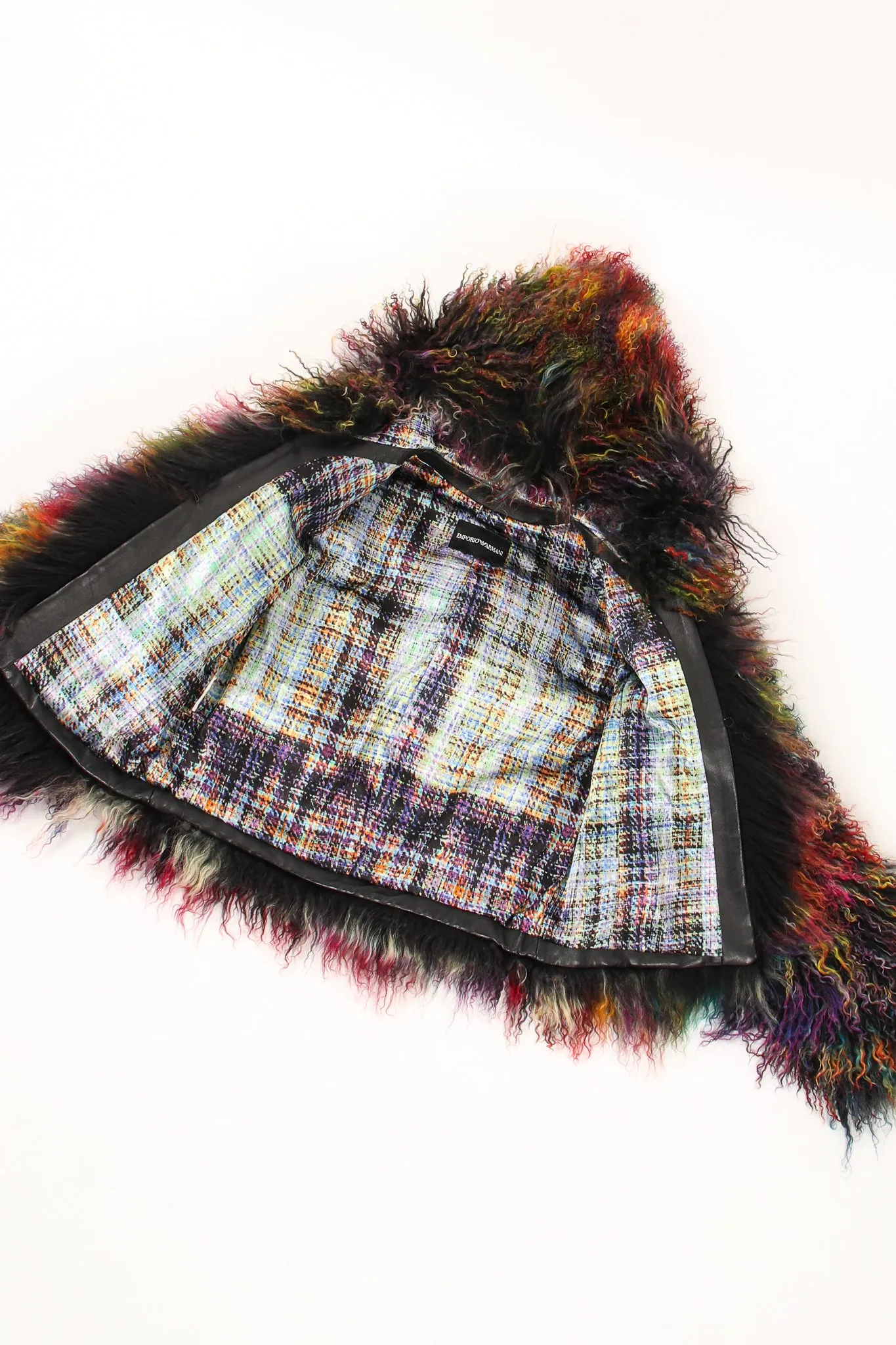 Chubby Rainbow Mongolian Fur Jacket